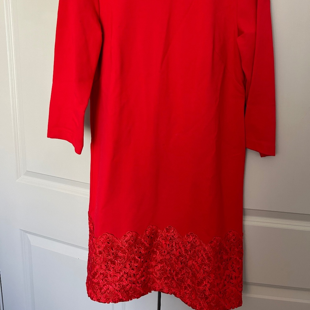 Red lace dress